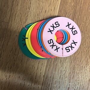 Colorful clothing size organization